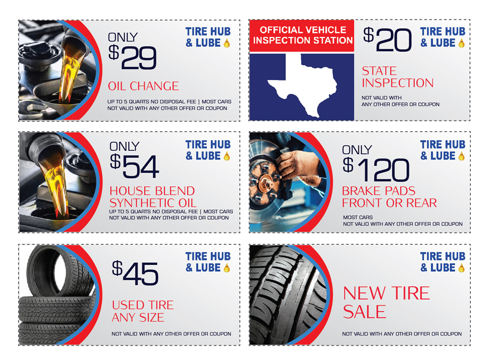 Tire Hub and Lube State Inspection, Tires New and Used, Rotation and